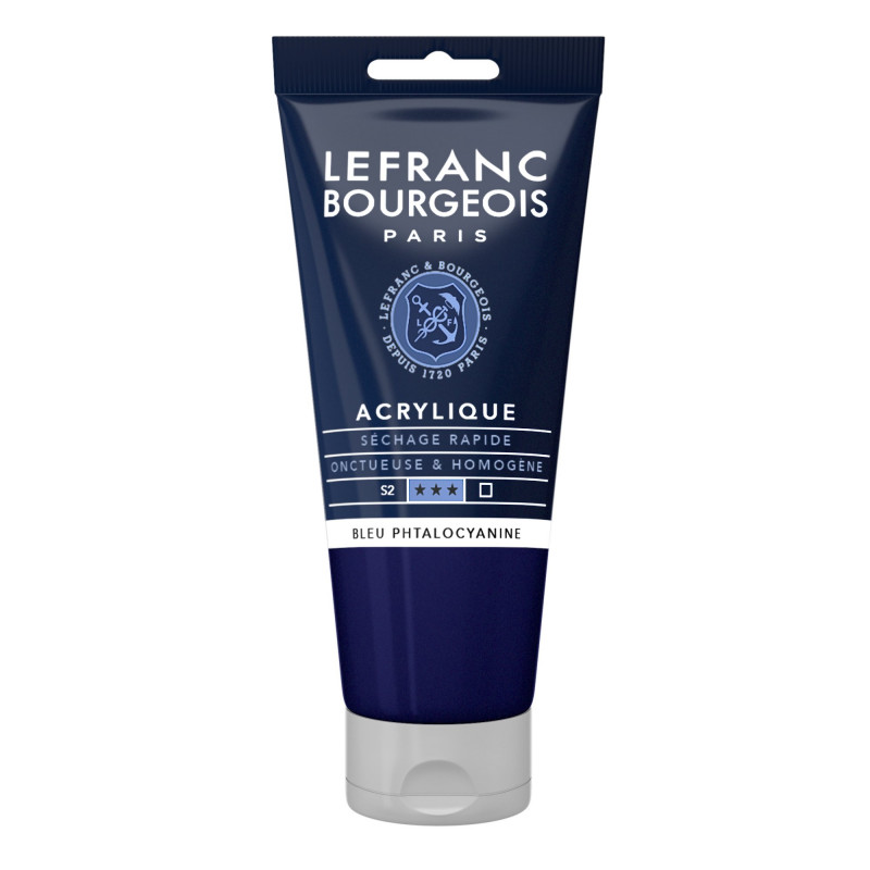 photo-Peinture acrylique - Bleu phtalocyanine - 095 - Fine - Lefranc Bourgeois - Tube 80ml