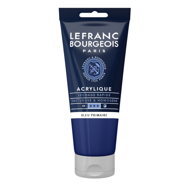 photo-Peinture acrylique - Bleu primaire - 063 - Fine - Lefranc Bourgeois - Tube 80ml