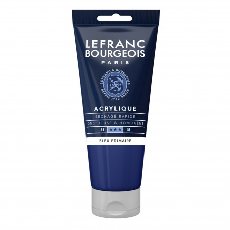 photo-Peinture acrylique - Bleu primaire - 063 - Fine - Lefranc Bourgeois - Tube 80ml