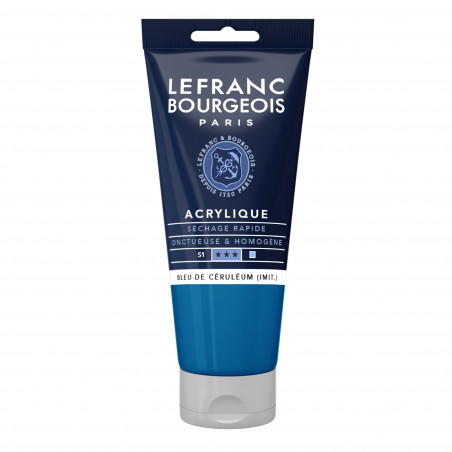 photo-Peinture acrylique - Bleu de céruléum - 065 - Fine - Lefranc Bourgeois - Tube 80ml