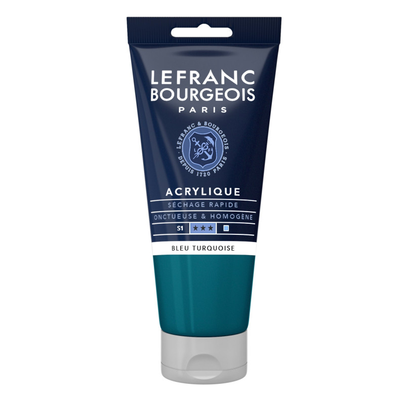 photo-Peinture acrylique - Bleu turquoise - 050 - Fine - Lefranc Bourgeois - Tube 80ml