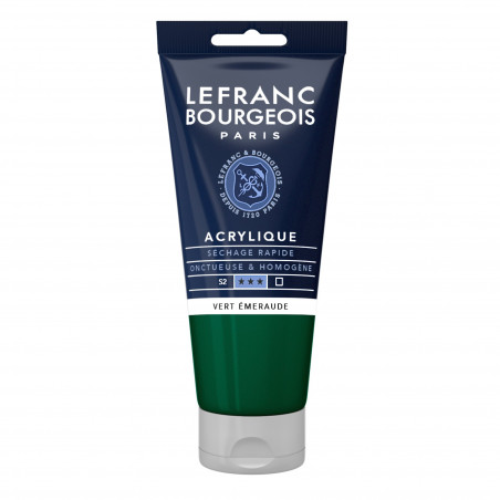 photo-Peinture acrylique - Vert émeraude - 529 - Fine - Lefranc Bourgeois - Tube 80ml