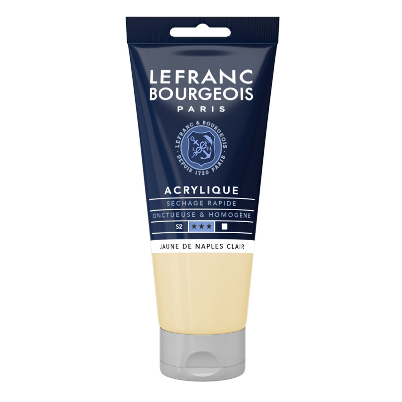 photo-Peinture acrylique - Jaune de Naples clair - 887 - Fine - Lefranc Bourgeois - Tube 80ml