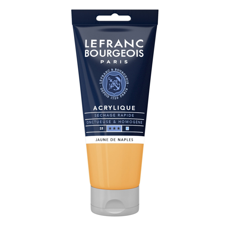 photo-Peinture acrylique - Jaune de Naples - 816 - Fine - Lefranc Bourgeois - Tube 80ml