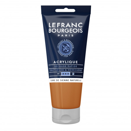 photo-Peinture acrylique - Terre sienne naturelle - 482 - Fine - Lefranc Bourgeois - Tube 80ml