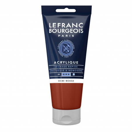 photo-Peinture acrylique - Ocre rouge - 306 - Fine - Lefranc Bourgeois - Tube 80ml