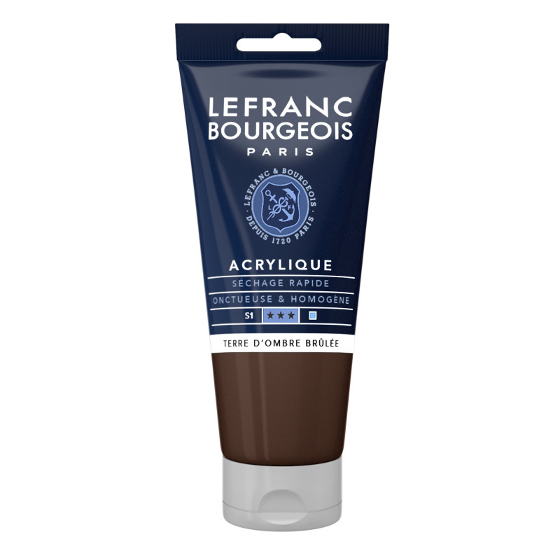photo-Peinture acrylique - Terre ombre brûlée - 477 - Fine - Lefranc Bourgeois - Tube 80ml