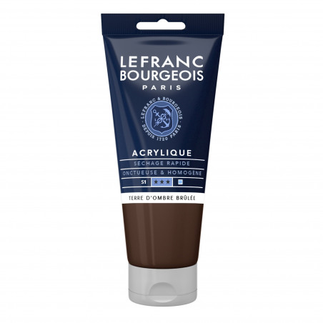 photo-Peinture acrylique - Terre ombre brûlée - 477 - Fine - Lefranc Bourgeois - Tube 80ml