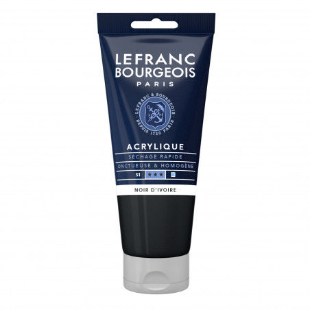 photo-Peinture acrylique - Noir d'ivoire - 269 - Fine - Lefranc Bourgeois - Tube 80ml