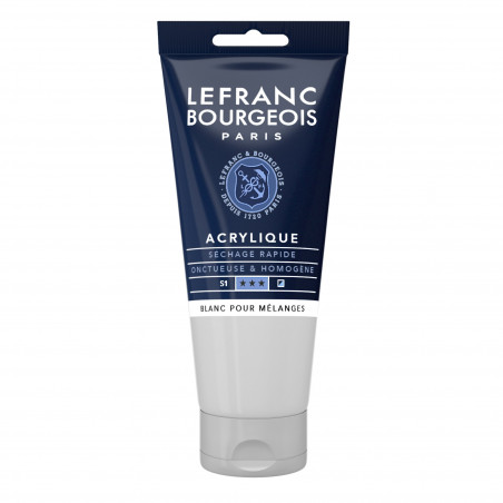 photo-Peinture acrylique - Blanc pour mélanges - 800 - Fine - Lefranc Bourgeois - Tube 80ml