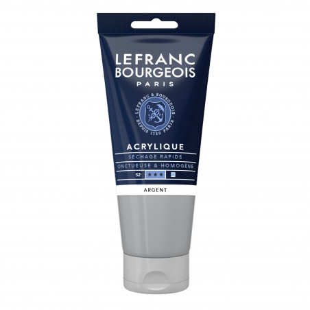 photo-Peinture acrylique - Argent - 710 - Fine - Lefranc Bourgeois - Tube 80ml