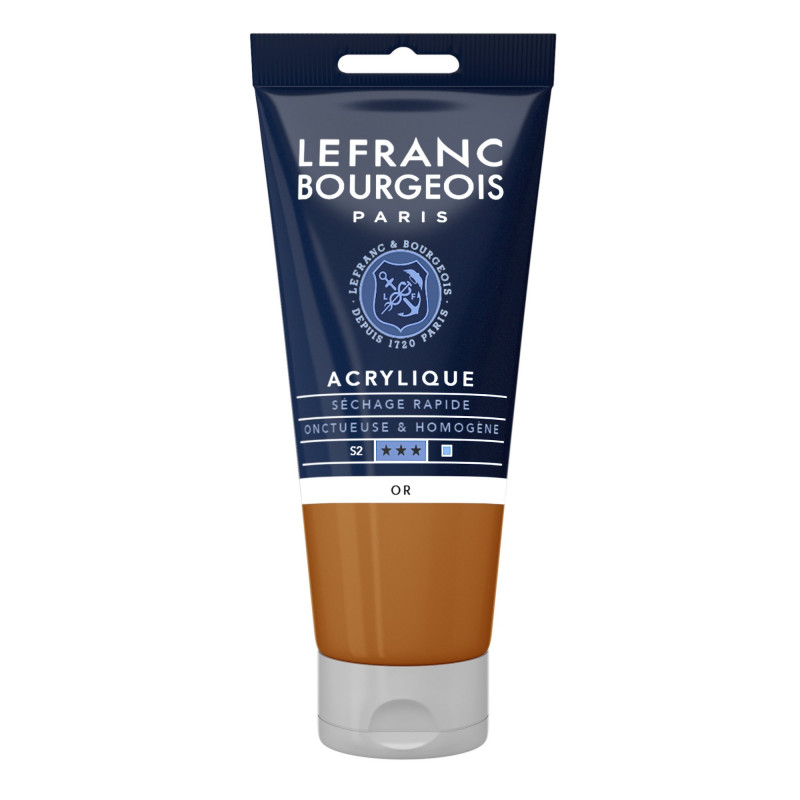 photo-Peinture acrylique - Or - 700 - Fine - Lefranc Bourgeois - Tube 80ml