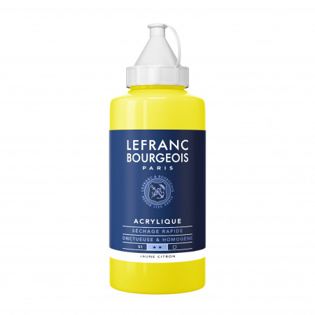 phoot-Peinture acrylique - Jaune citron - 169 - Fine - Lefranc Bourgeois - Bidon 750ml