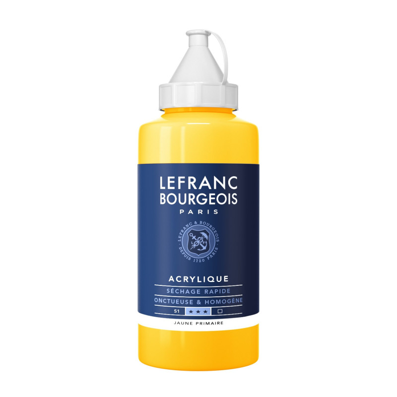 phoot-Peinture acrylique - Jaune primaire - 153 - Fine - Lefranc Bourgeois - Bidon 750ml