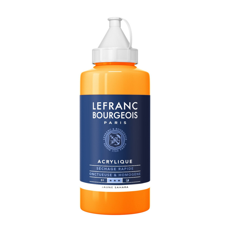 photo-Peinture acrylique - Jaune sahara - 194 - Fine - Lefranc Bourgeois - Bidon 750ml