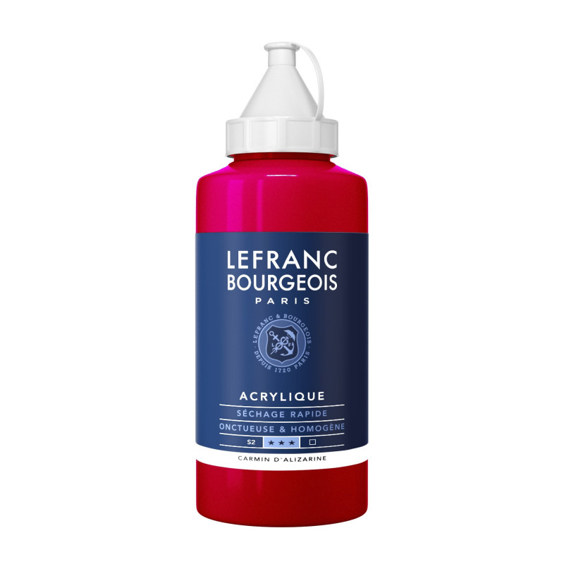 photo-Peinture acrylique - Carmin alizarine - 328 - Fine - Lefranc Bourgeois - Bidon 750ml