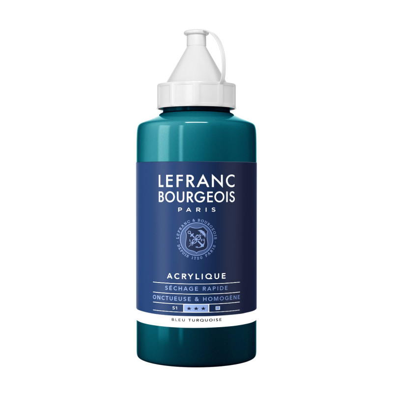 photo-Peinture acrylique - Bleu turquoise - 050 - Fine - Lefranc Bourgeois - Bidon 750ml