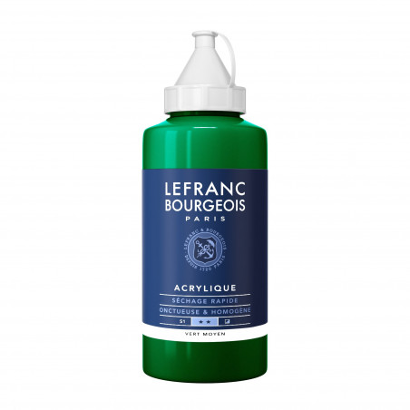 photo-Peinture acrylique - Vert moyen - 561 - Fine - Lefranc Bourgeois - Bidon 750ml