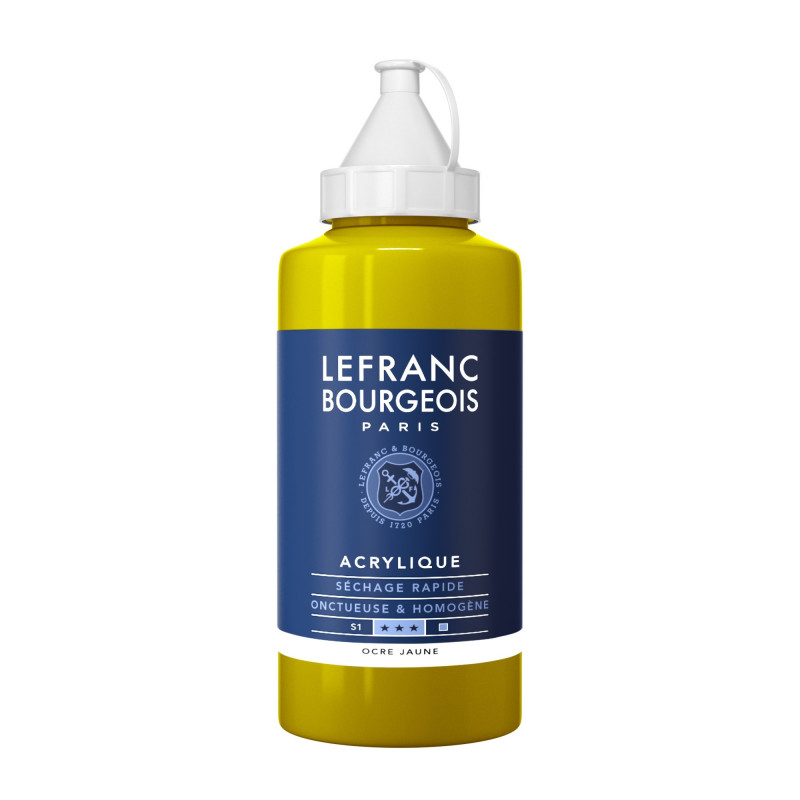 photo-Peinture acrylique - Ocre jaune - 302 - Fine - Lefranc Bourgeois - Bidon 750ml