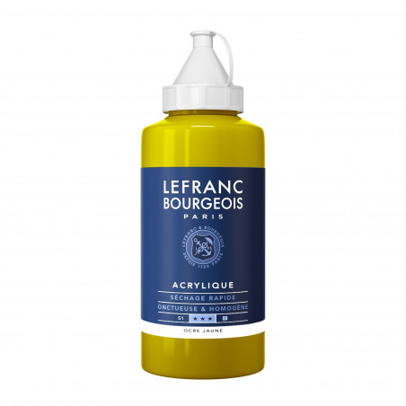photo-Peinture acrylique - Ocre jaune - 302 - Fine - Lefranc Bourgeois - Bidon 750ml