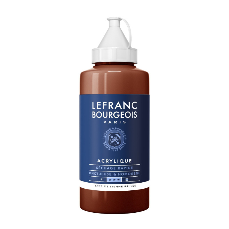 photo-Peinture acrylique - Terre sienne brûlée - 481 - Fine - Lefranc Bourgeois - Bidon 750ml