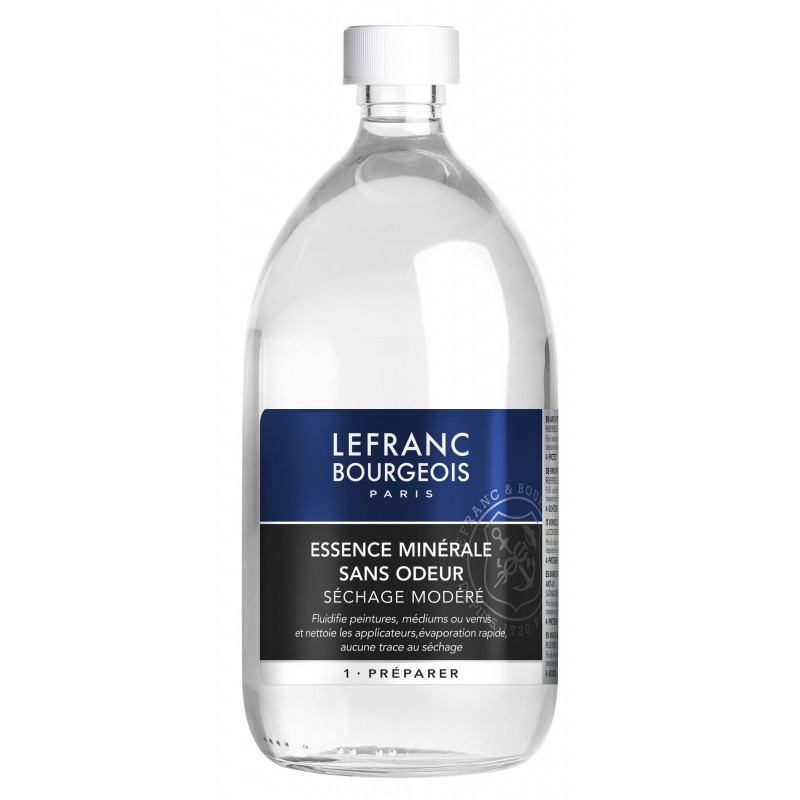 photo-Essence minérale - Sans odeur - Diluant - Peinture à l'huile - Lefranc Bourgeois - 1L