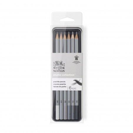 Set De 6 Crayons Graphite Studio Collection Winsor Et Newton pas cher