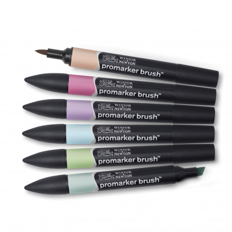 Lot de 6 feutres Promaker Pastel - Winsor et Newton | Surdiscount