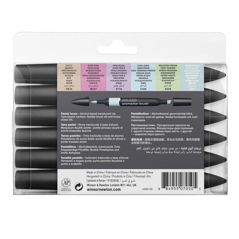 Acheter Lot de 6 feutres Promaker Pastel - Winsor et Newton
