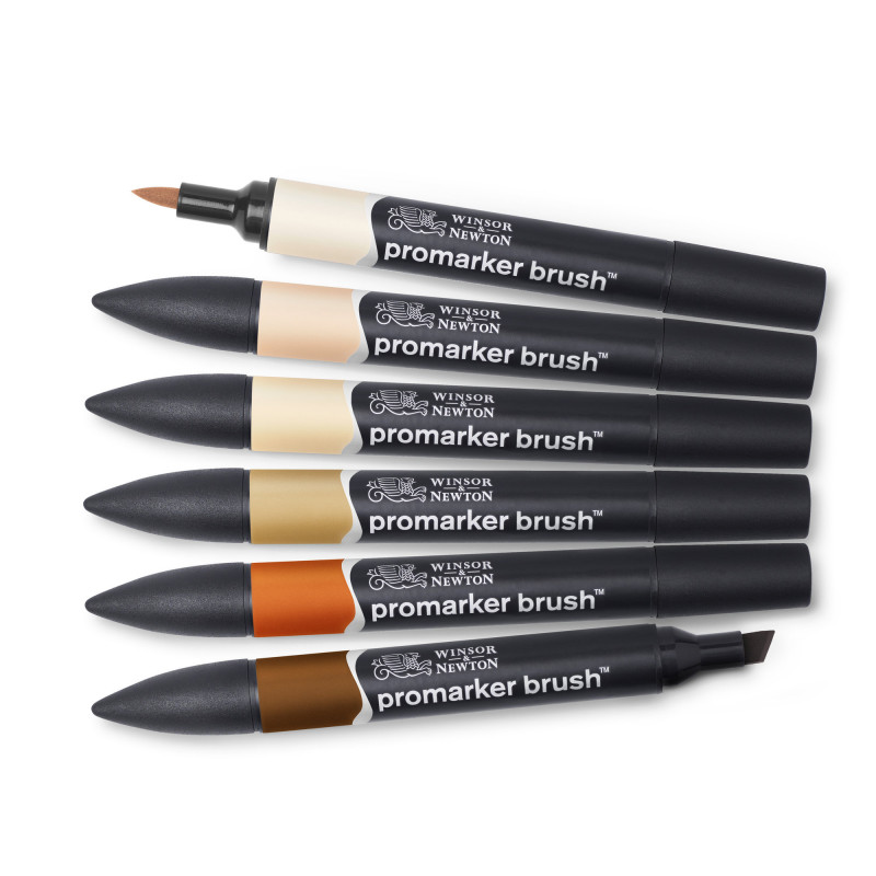 Lot de 6 feutres Promaker couleur chair - Winsor et Newton | Surdiscount