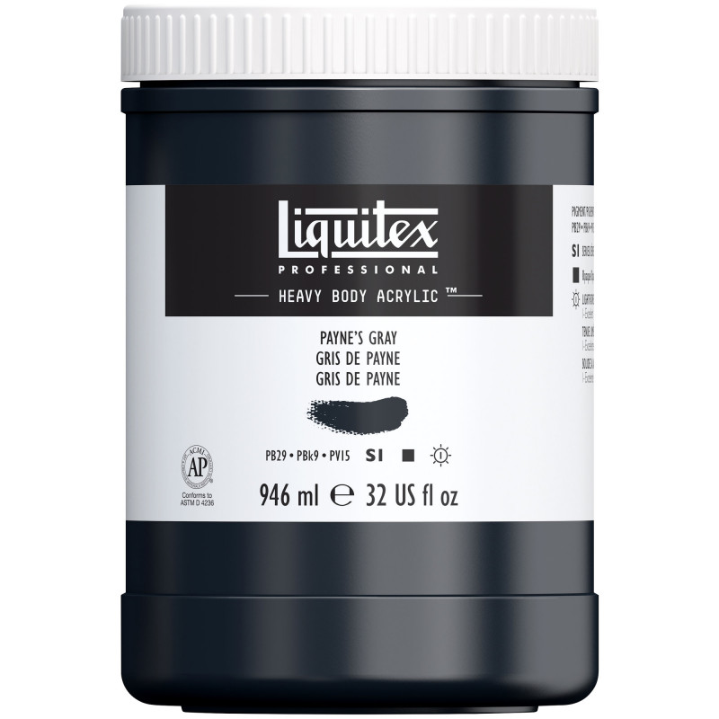 Peinture Acrylique en bidon - gris de payne - Liquitex Heavy Body pas cher
