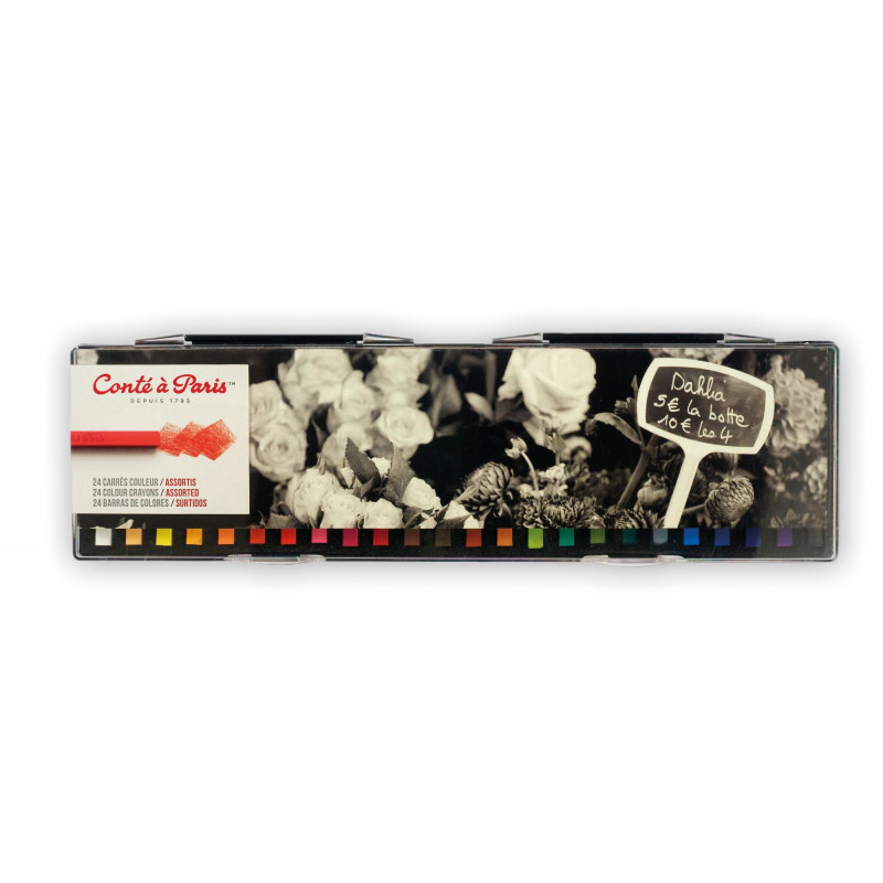 photo-Carrés couleur - Coffret de 24 couleurs - Dessin - Beaux-arts - Conté à Paris