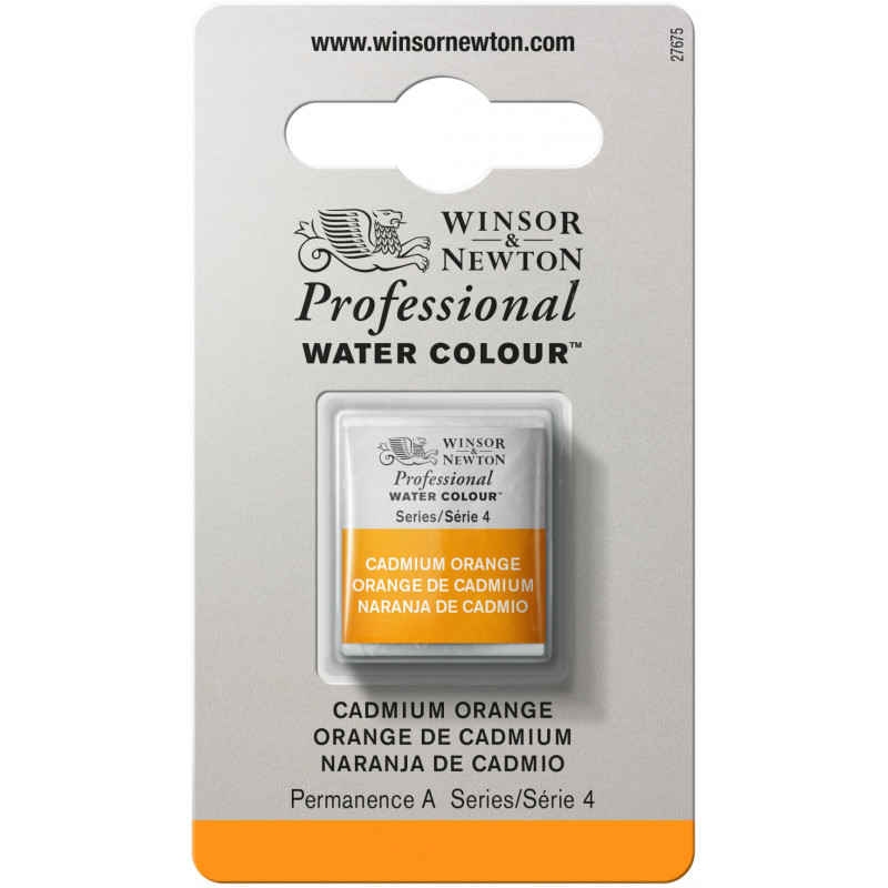 Aquarelle Professionnelle Extra-Fine - 1/2 Godet - Orange De Cadium - Winsor Et Newton pas cher