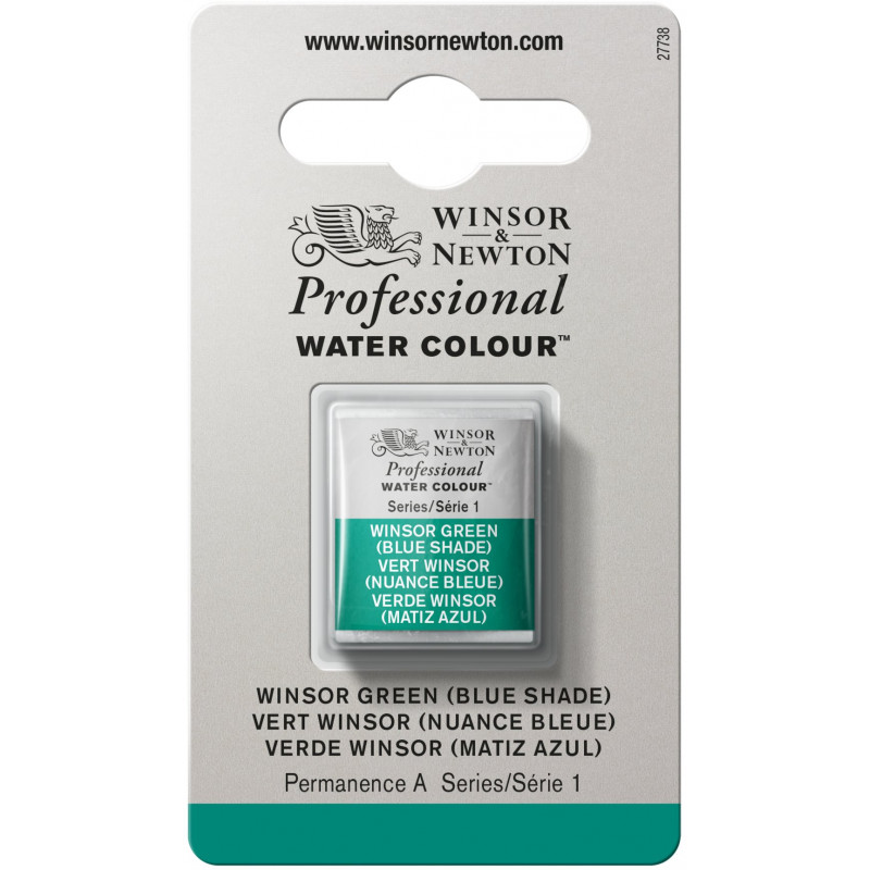 Aquarelle Professionnelle Extra-Fine - 1/2 Godet - Vert Winsor Nuance Bleue - Winsor Et Newton pas cher