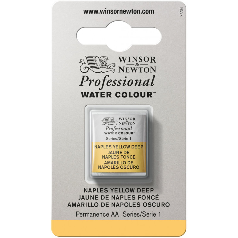 Aquarelle Professionnelle Extra-Fine - 1/2 Godet - Jaune De Naples Foncé - Winsor Et Newton pas cher