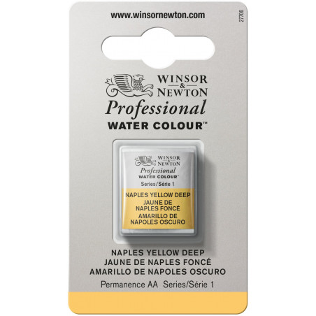 Aquarelle Professionnelle Extra-Fine - 1/2 Godet - Jaune De Naples Foncé - Winsor Et Newton pas cher