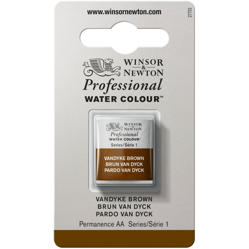 Aquarelle Professionnelle Extra-Fine - 1/2 Godet - Brun Van Dyck - Winsor Et Newton pas cher