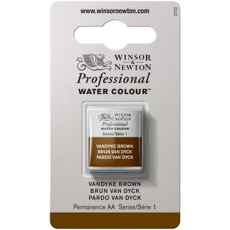 Aquarelle Professionnelle Extra-Fine - 1/2 Godet - Brun Van Dyck - Winsor Et Newton pas cher