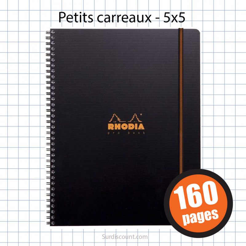 Cahier Pro Book 225X297 A4+ Petits Carreaux 5X5 160P Rhodia pas cher