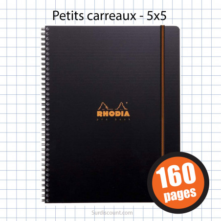 Cahier Pro Book 225X297 A4+ Petits Carreaux 5X5 160P Rhodia pas cher