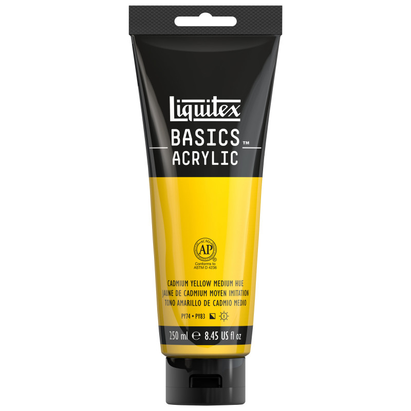 Peinture Acrylique en tube - jaune cadmium moyen - Liquitex Basics pas cher