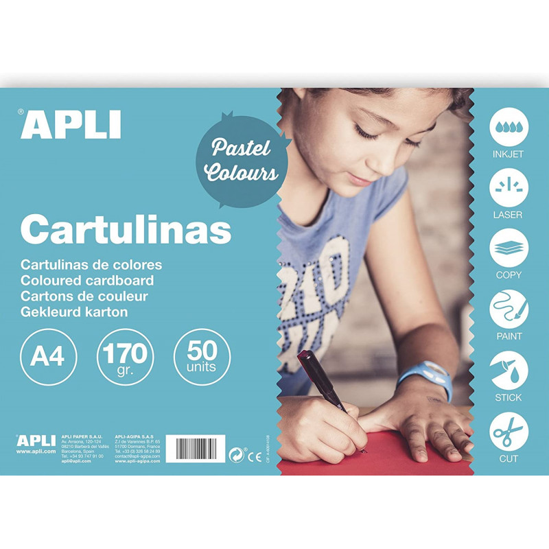 photo-Carton de couleur blanc A4 170 g 50 feuilles - Apli