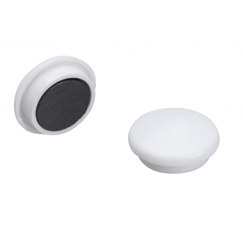 Lot De 6 Aimants Ronds Diamètre De 22 Mm - Blanc - Sign pas cher