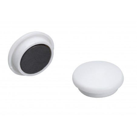 Lot De 6 Aimants Ronds Diamètre De 22 Mm - Blanc - Sign pas cher