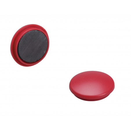 Lot De 4 Aimants Ronds Diamètre De 32 Mm - Rouge - Sign pas cher