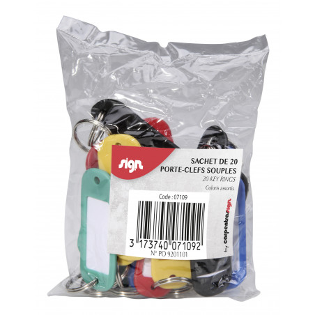 Sachet De 20 Porte-Clés - Assortiment - Sign | Surdiscount