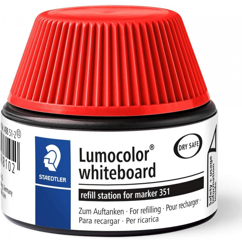 photo-Flacon de recharge pour feutre effaçable à sec - Rouge - Lumocolor - Staedtler