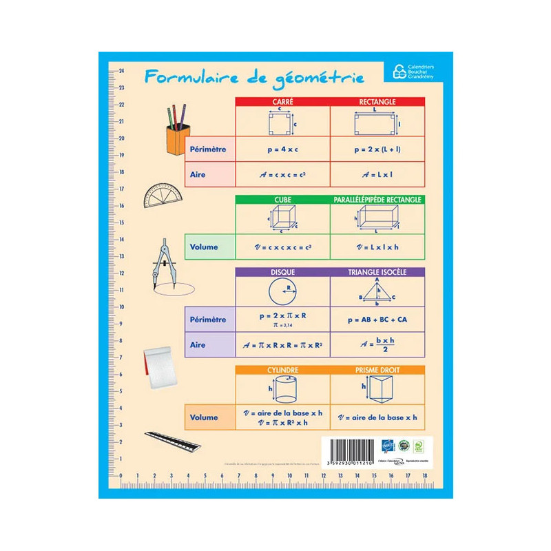 Fiche Mémo Souple Géométrie 20,5 X 26,5Cm | Surdiscount