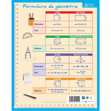 Fiche Mémo Souple Géométrie 20,5 X 26,5Cm | Surdiscount