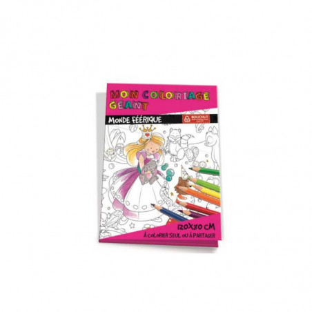 Coloriage Géant Pour Enfants Monde Féerique 80 X120 Cm | Surdiscount